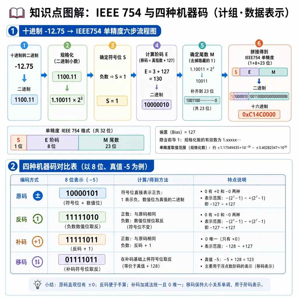408计算机组成原理第2章数据的表示和运算知识点图解