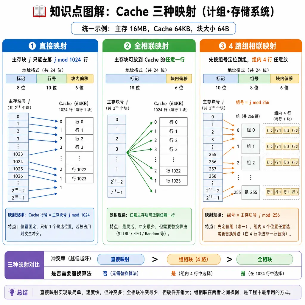 408计算机组成原理第3章存储系统知识点图解