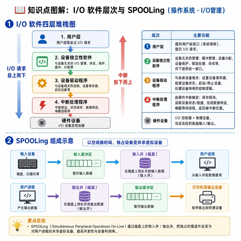 408操作系统第5章I/O管理知识点图解