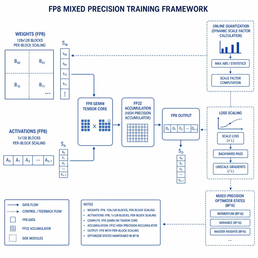 FP8 混合精度训练框架